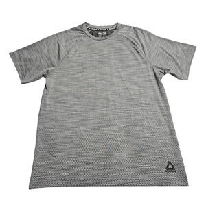 Reebok Athletic T-Shirt Medium Gray Training Gym Workout Heather Tee Performance